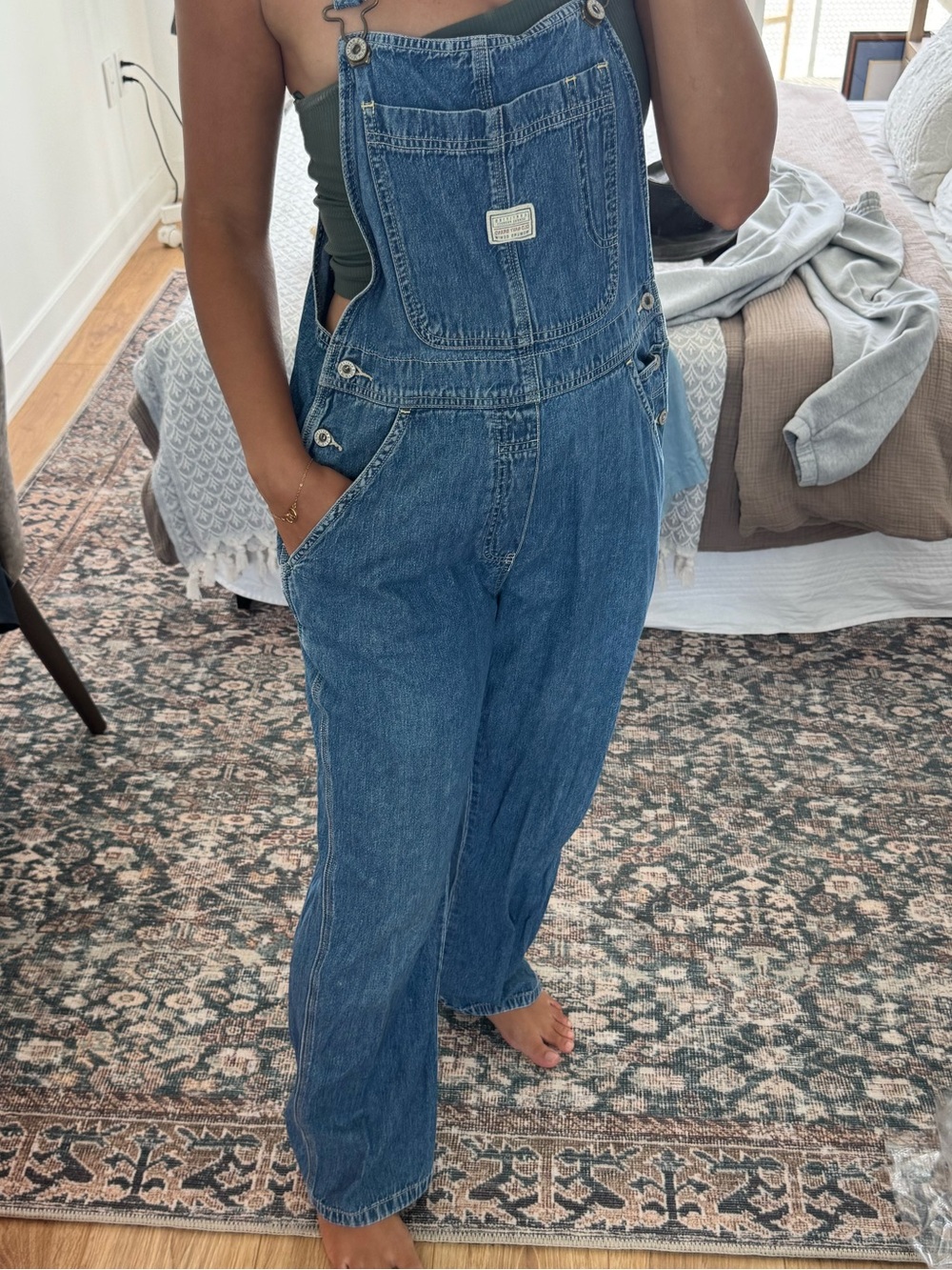 Vintage Old Navy 100% Cotton Classic Blue Denim Overalls - Relaxed Fit Sz S